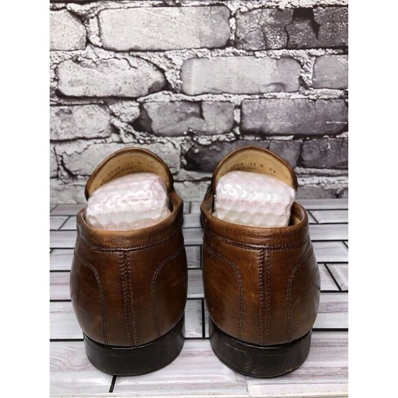 Johnston & Murphy Handcrafted Brown Leather Weaves Dress Loafers Men 11M US/44EU - Picture 4 of 16